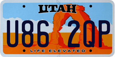UT license plate U862QP
