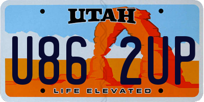 UT license plate U862UP