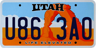 UT license plate U863AO