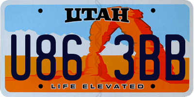 UT license plate U863BB