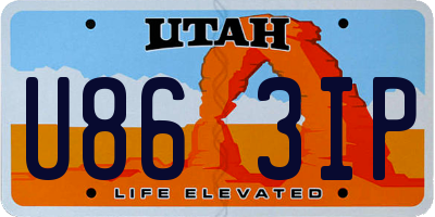 UT license plate U863IP