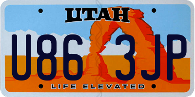 UT license plate U863JP