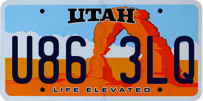 UT license plate U863LQ