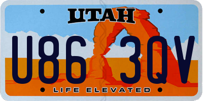 UT license plate U863QV