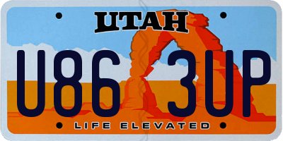 UT license plate U863UP