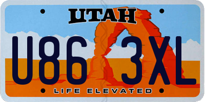 UT license plate U863XL