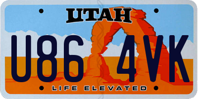 UT license plate U864VK