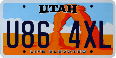 UT license plate U864XL
