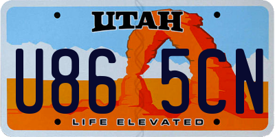 UT license plate U865CN