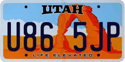 UT license plate U865JP
