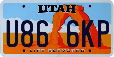 UT license plate U866KP