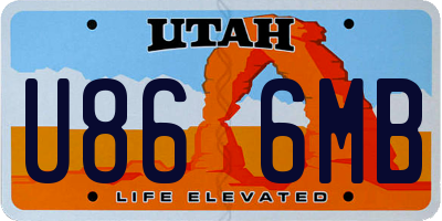 UT license plate U866MB