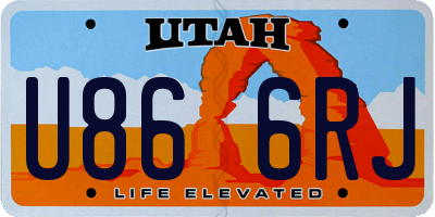 UT license plate U866RJ