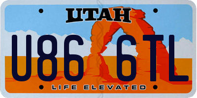 UT license plate U866TL