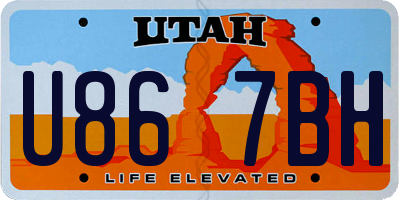 UT license plate U867BH