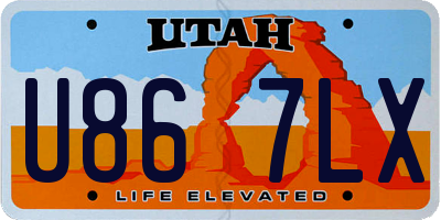 UT license plate U867LX