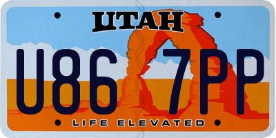 UT license plate U867PP