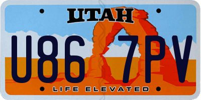 UT license plate U867PV