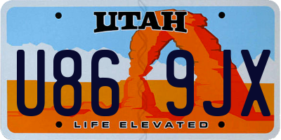 UT license plate U869JX