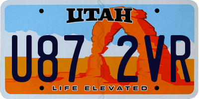 UT license plate U872VR