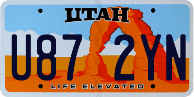 UT license plate U872YN