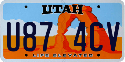UT license plate U874CV