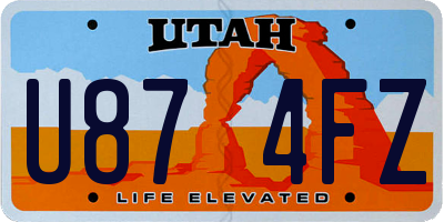 UT license plate U874FZ