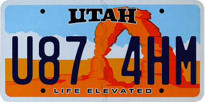 UT license plate U874HM