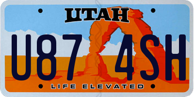 UT license plate U874SH
