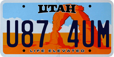 UT license plate U874UM