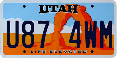 UT license plate U874WM