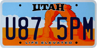 UT license plate U875PM