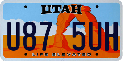 UT license plate U875UH