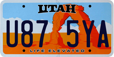 UT license plate U875YA