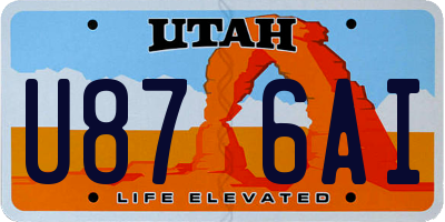 UT license plate U876AI
