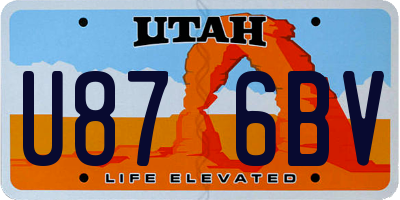 UT license plate U876BV