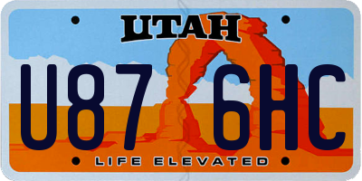 UT license plate U876HC