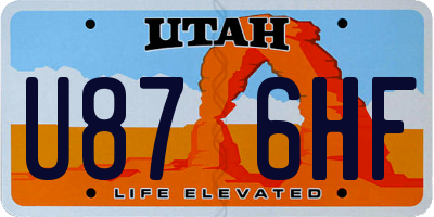 UT license plate U876HF