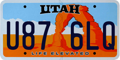 UT license plate U876LQ