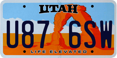 UT license plate U876SW
