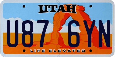 UT license plate U876YN