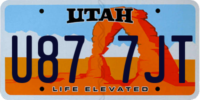 UT license plate U877JT
