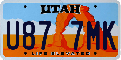 UT license plate U877MK