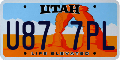 UT license plate U877PL