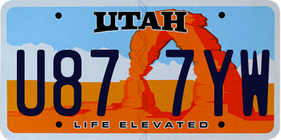 UT license plate U877YW