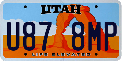 UT license plate U878MP