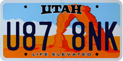 UT license plate U878NK