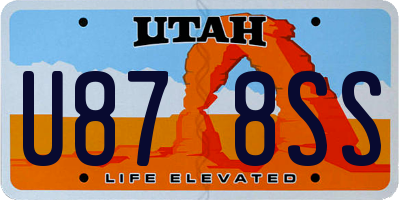 UT license plate U878SS