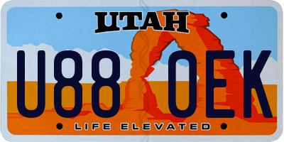 UT license plate U880EK