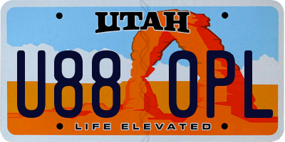 UT license plate U880PL